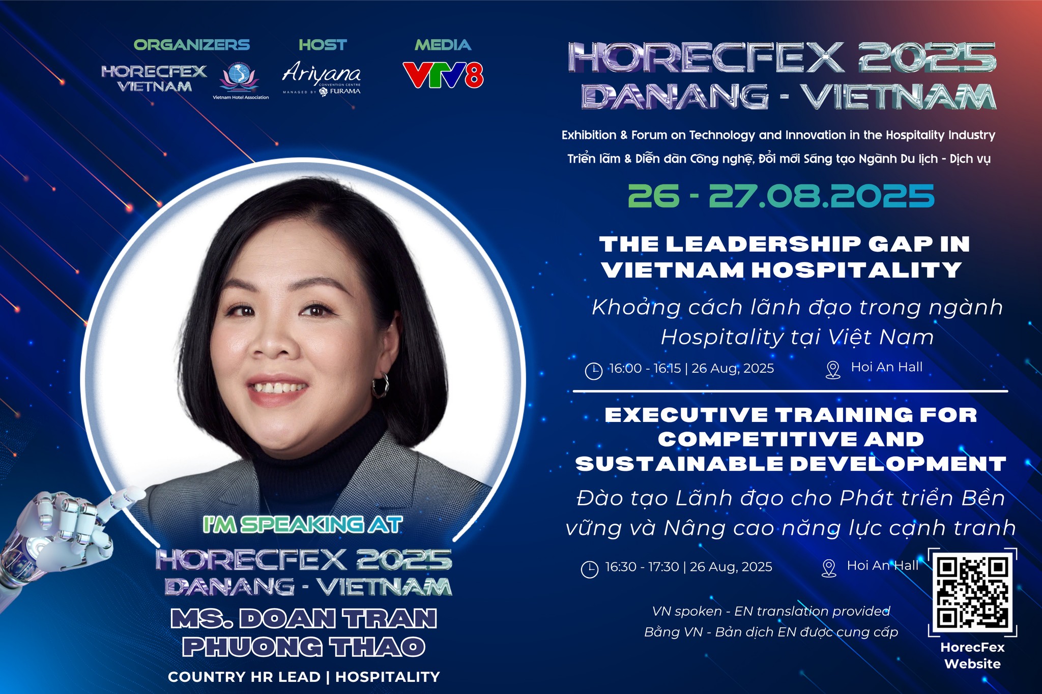 Ms. Doan Tran Phuong Thao chia sẻ về khoảng cách lãnh đạo trong ngành khách sạn Việt Nam tại HorecFex 2025