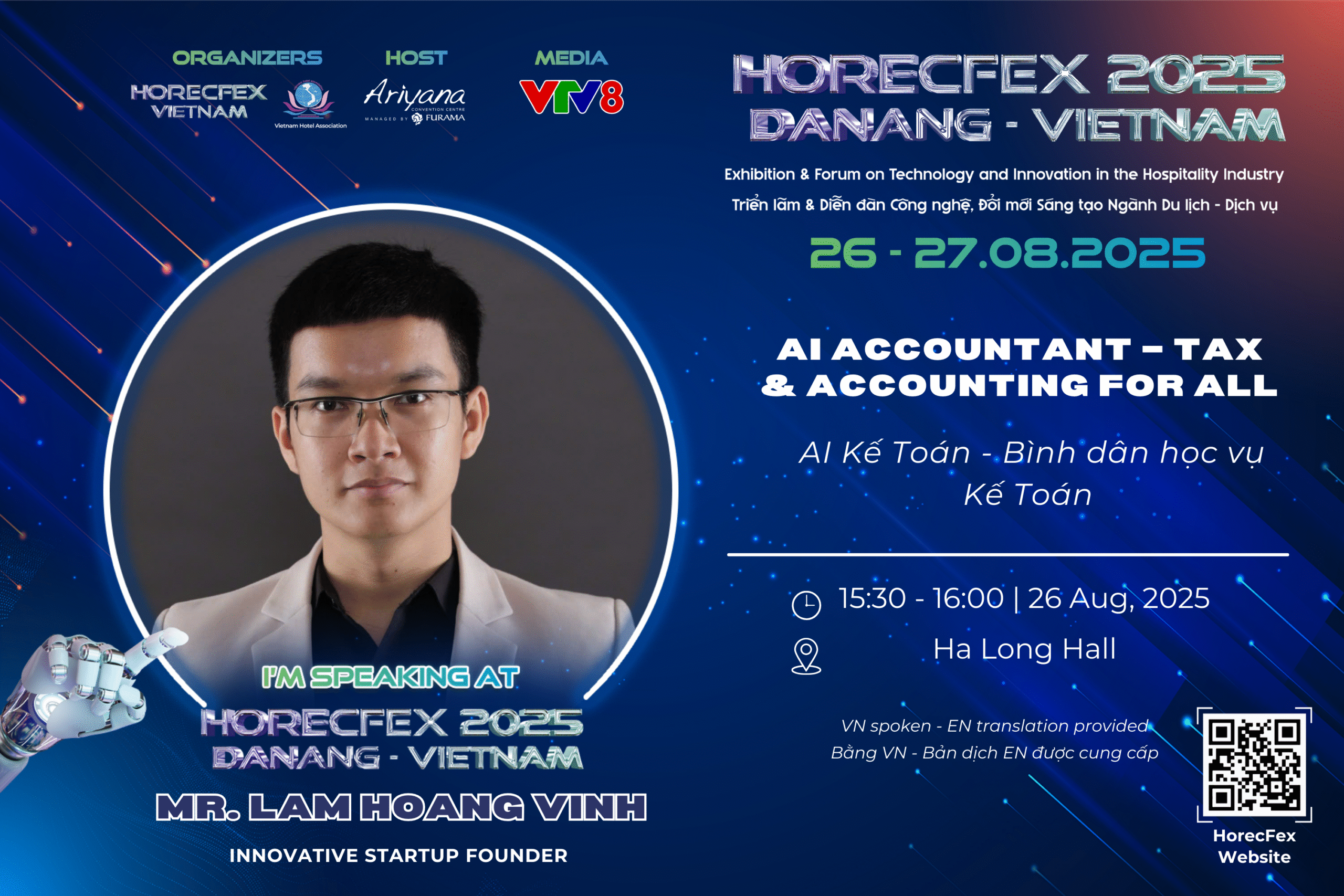 Mr. Lâm Hoàng Vinh mang góc nhìn thực tiễn về AI kế toán và phổ cập kiến thức tài chính tới HorecFex 2025