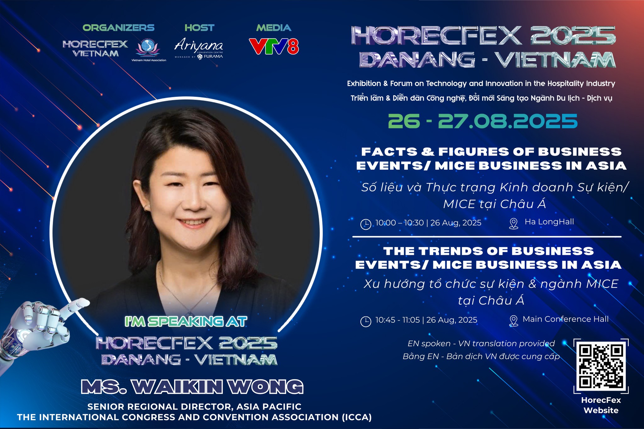Ms. Waikin Wong mang góc nhìn tiên phong về xu hướng phát triển ngành Sự kiện/Du lịch MICE tại Châu Á tới HorecFex 2025