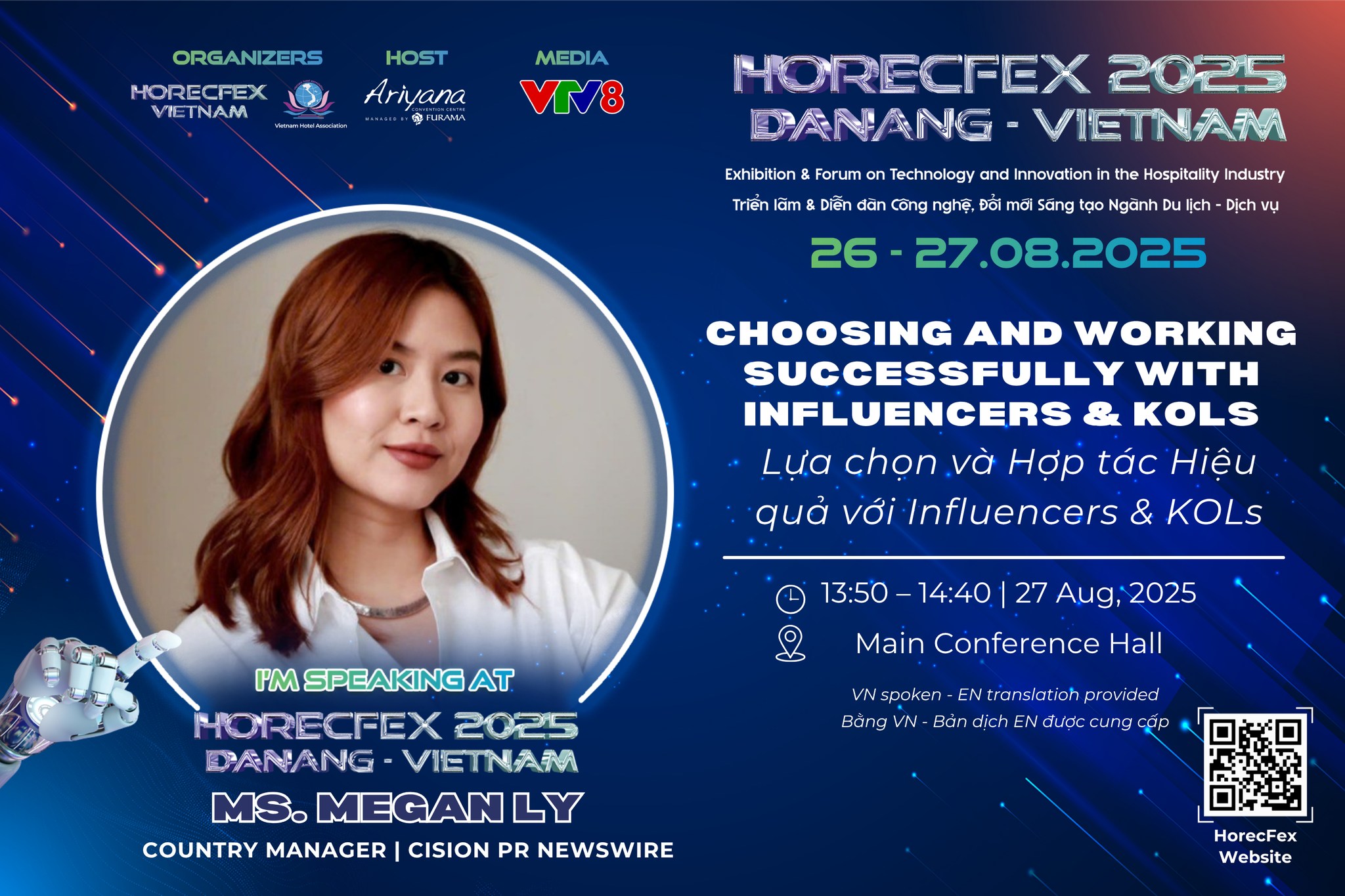 Ms. Megan Ly chia sẻ bí quyết hợp tác hiệu quả với KOLs và Influencers trong ngành du lịch tại HorecFex 2025