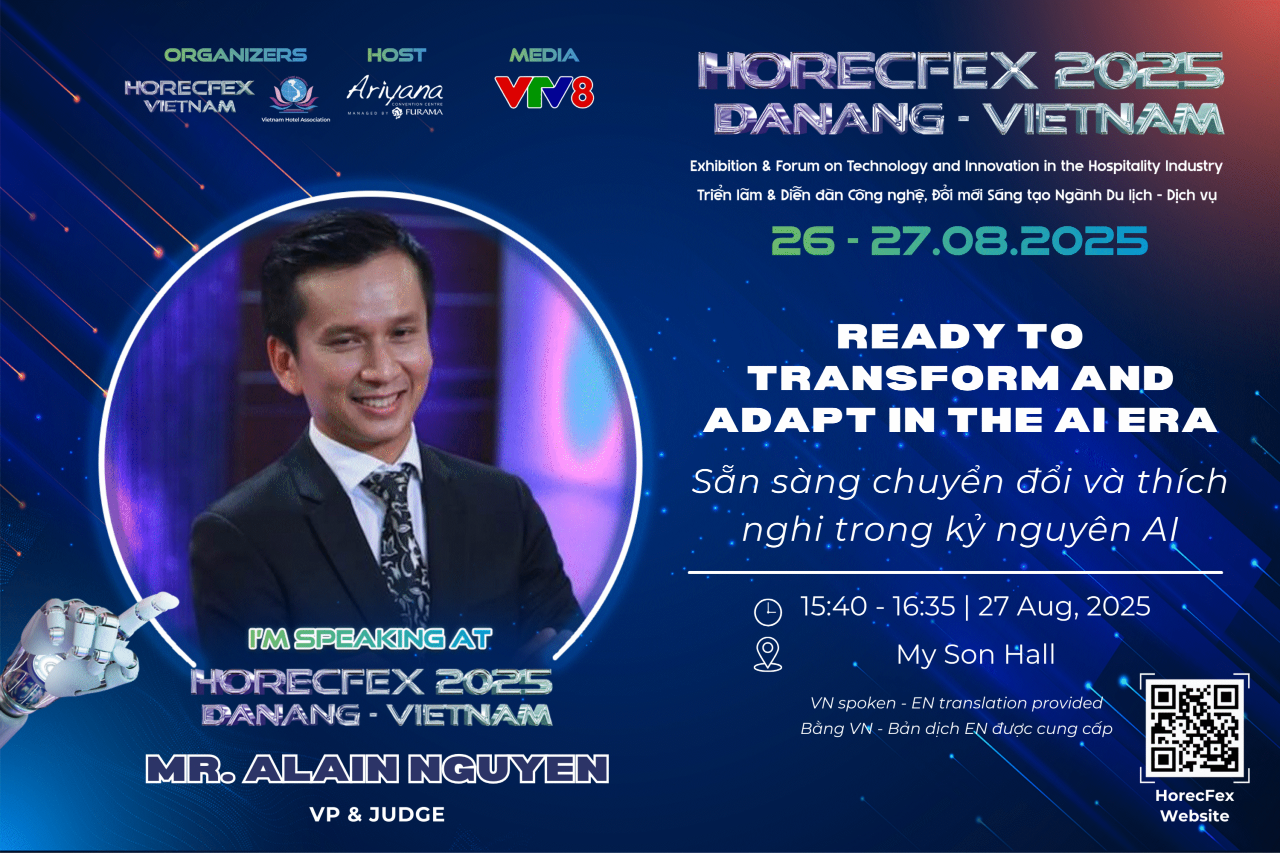 Mr. Alain Nguyễn mang góc nhìn về tác động của giải thưởng và người có sức ảnh hưởng đến doanh nghiệp tại HorecFex 2025