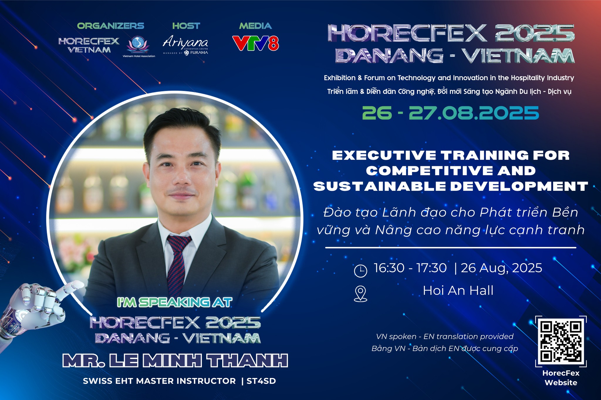Ông Lê Minh Thành chia sẻ về du lịch có trách nhiệm, du lịch tái tạo và sinh thái học sâu tại HorecFex 2025