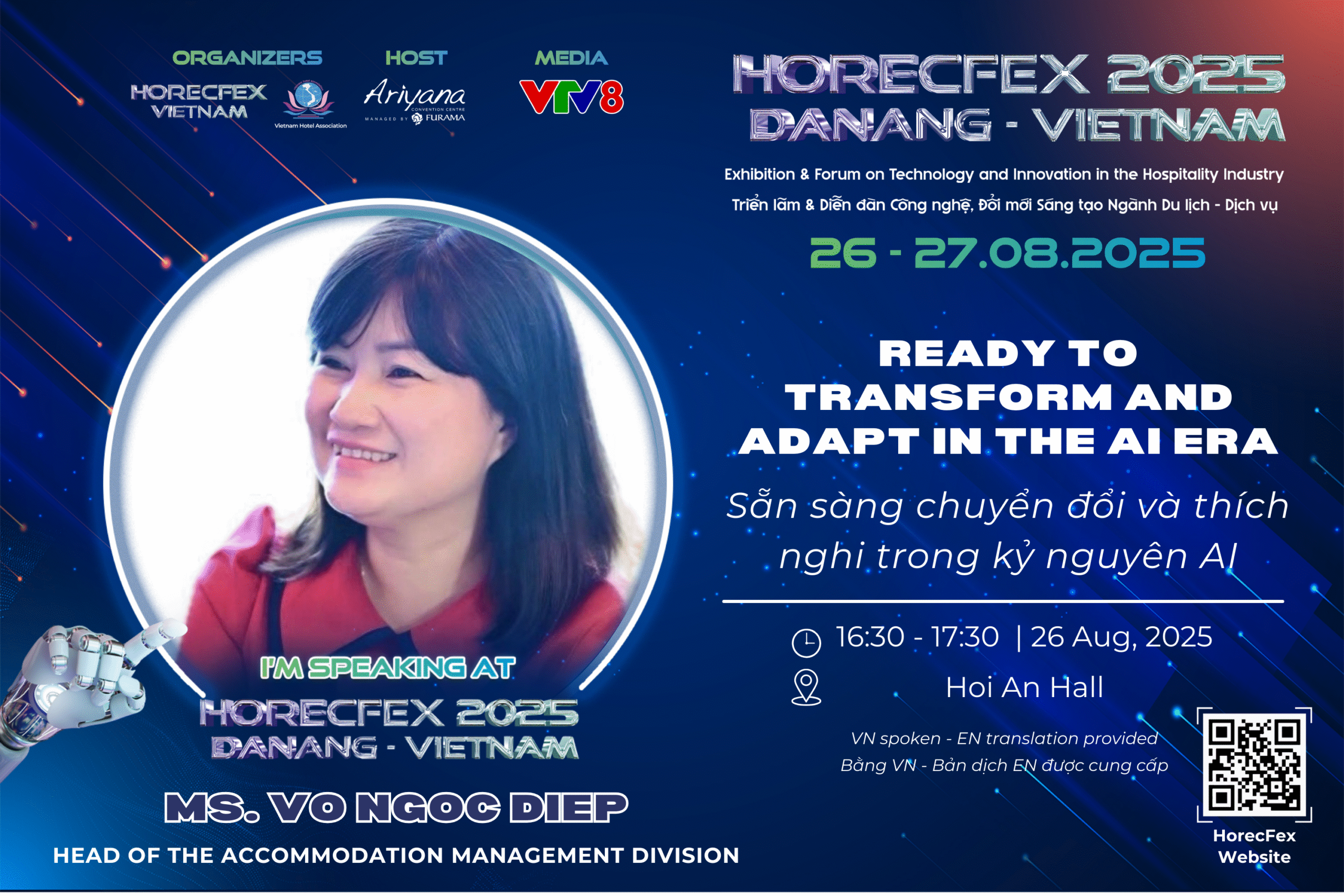 Ms. Vo Ngoc Diep chia sẻ về đào tạo lãnh đạo vì sự phát triển bền vững và cạnh tranh tại HorecFex 2025