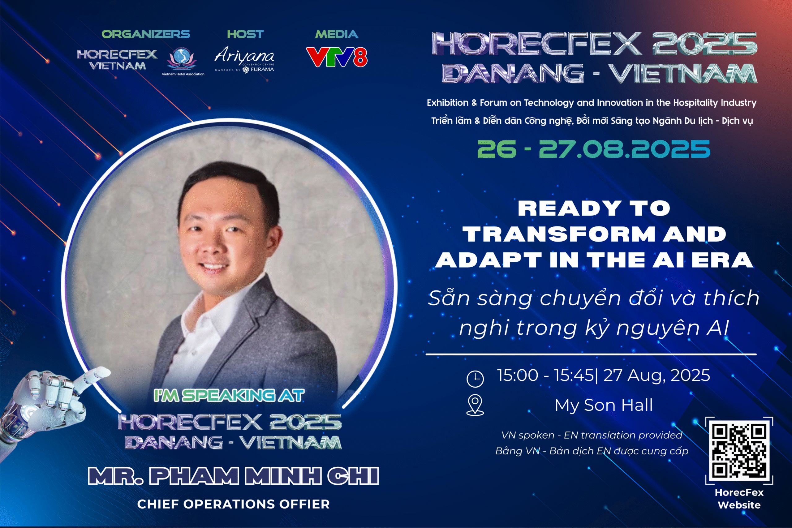 Mr. Phạm Minh Chí chia sẻ bí quyết tối đa hóa năng suất nhờ công nghệ trong nhà hàng tại HorecFex 2025