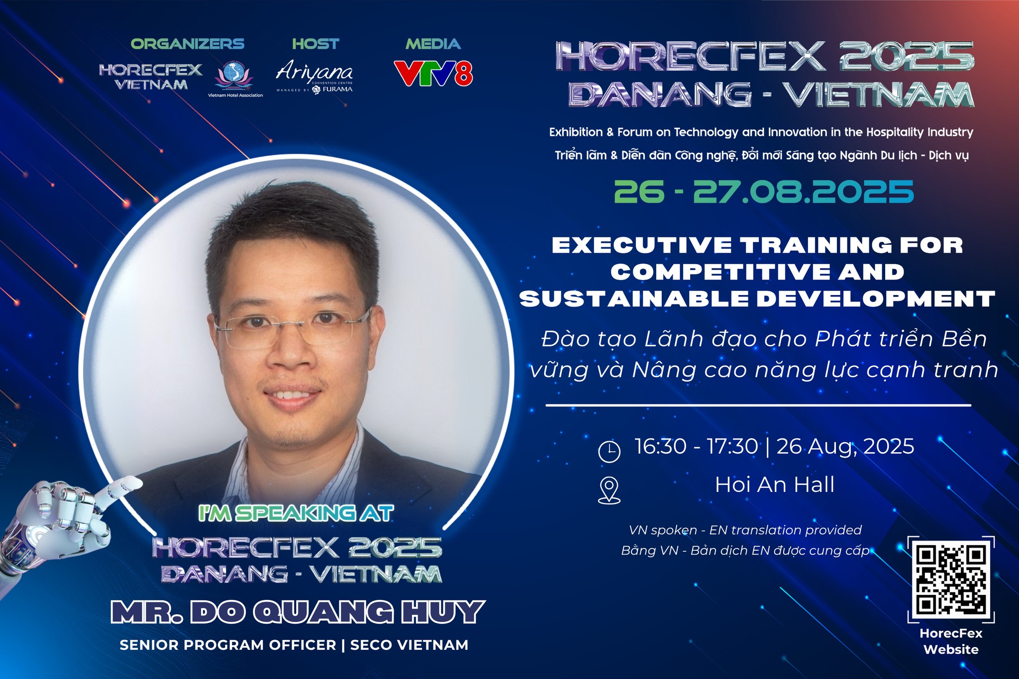 Mr. Đỗ Quang Huy chia sẻ về đào tạo lãnh đạo vì sự phát triển bền vững và cạnh tranh tại HorecFex 2025
