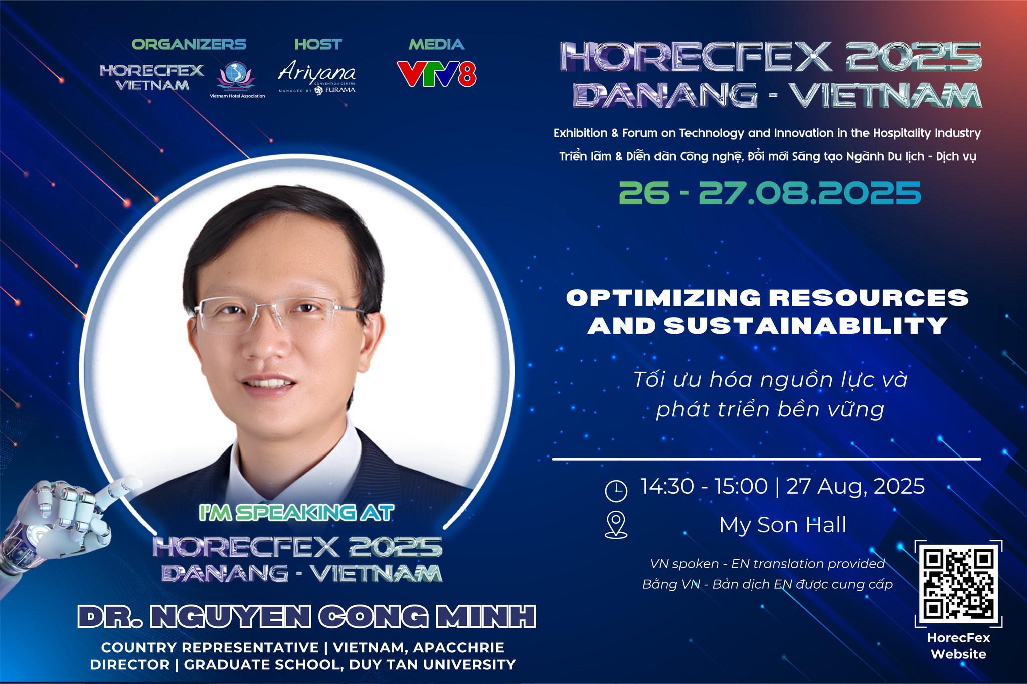 Dr. Nguyen Cong Minh chia sẻ về tối ưu hóa nguồn lực và phát triển bền vững tại HorecFex 2025