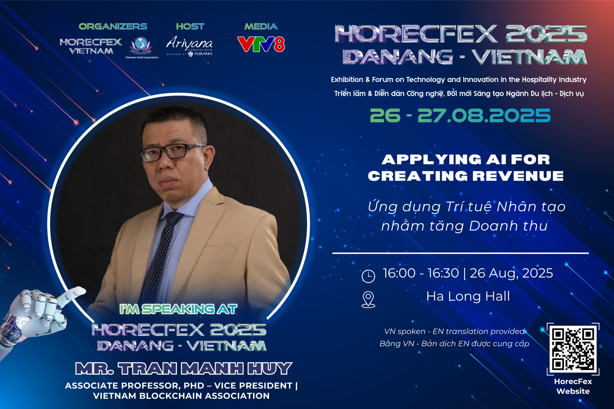 Mr. Trần Mạnh Huy mang góc nhìn tiên phong về ứng dụng trí tuệ nhân tạo gia tăng doanh thu tới HorecFex 2025